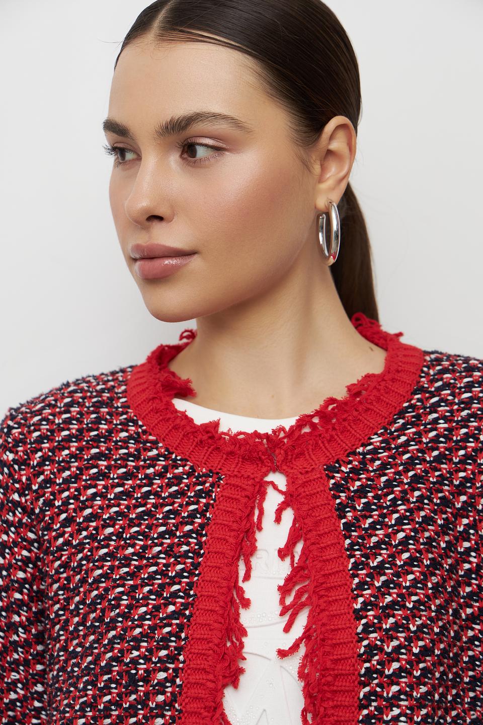 Жакет Monari с бахромой красный