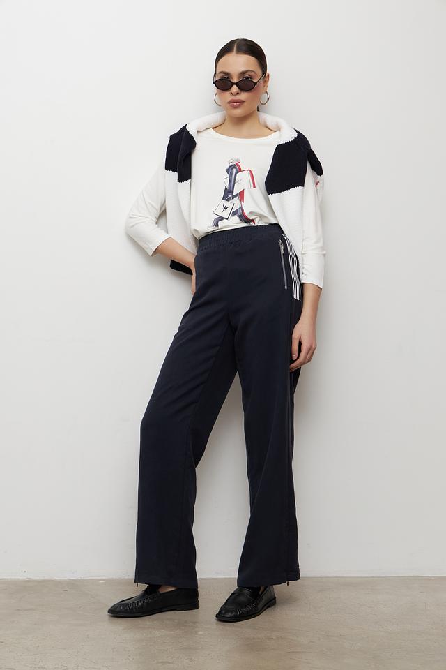 Брюки Monari клёш тёмно-синие