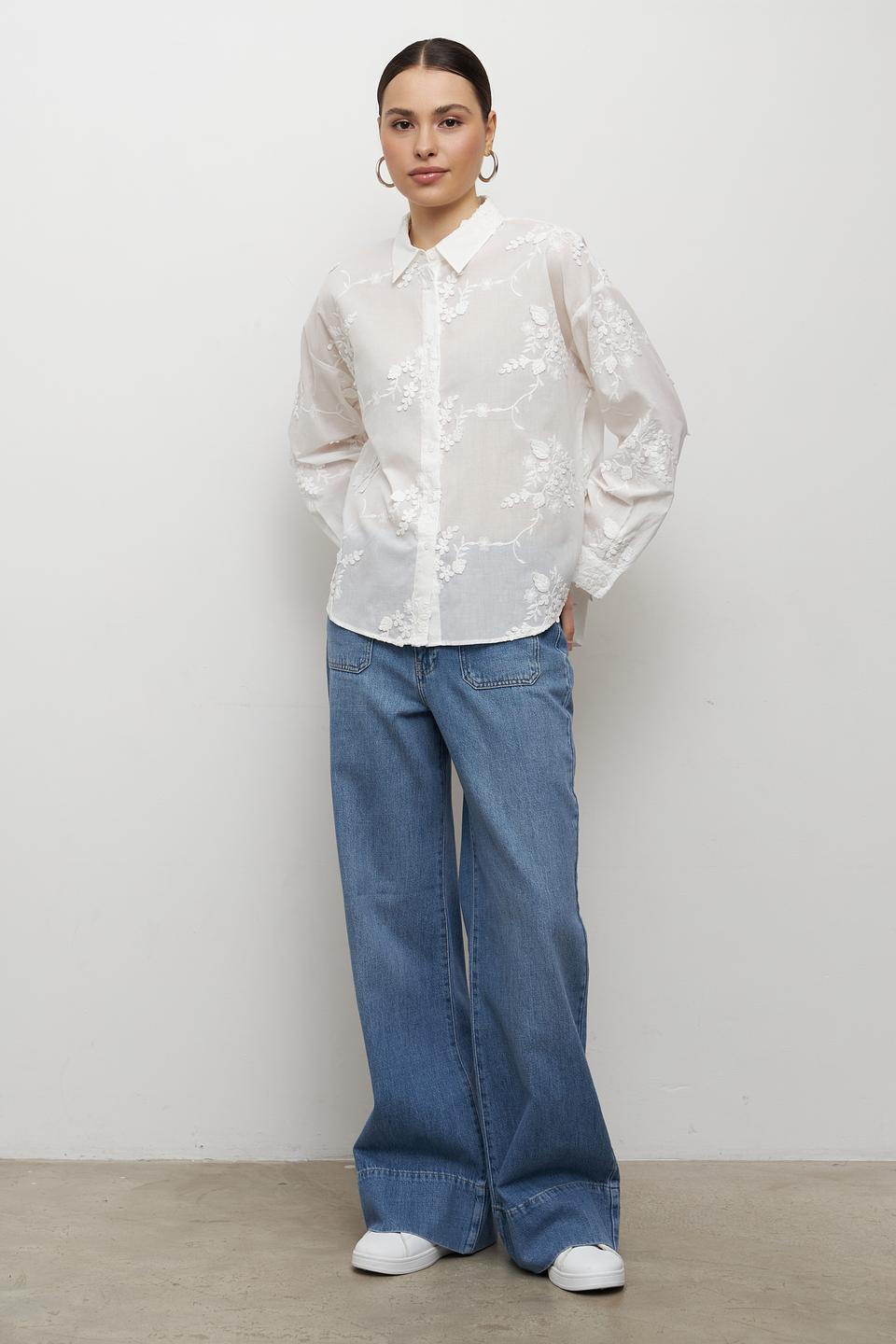 Блуза MORE and MORE с вышивкой