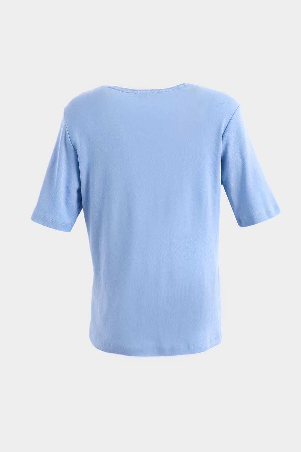 Футболка Olsen с цветочным принтом голубой