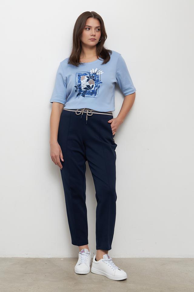 Брюки Olsen темно-синие с поясом