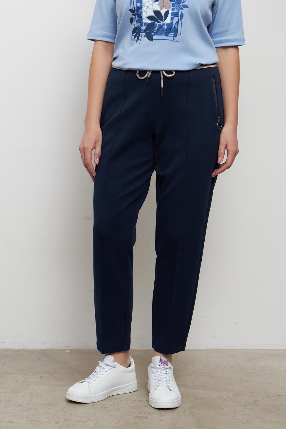 Брюки Olsen темно-синие с поясом