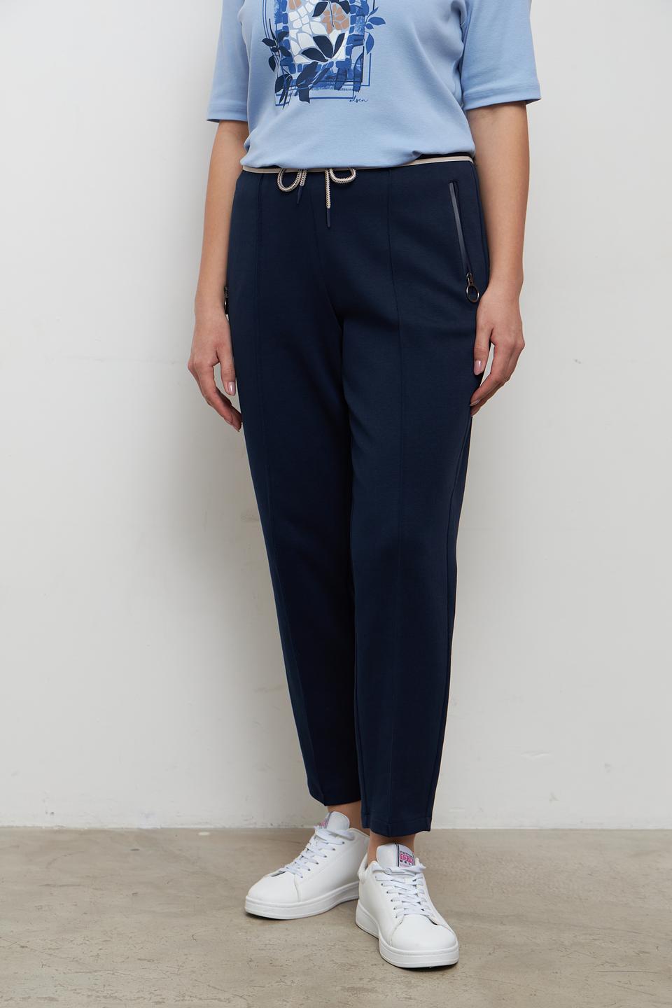 Брюки Olsen темно-синие с поясом