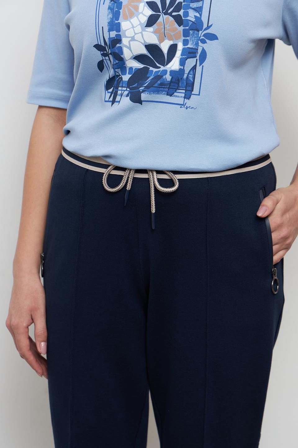Брюки Olsen темно-синие с поясом