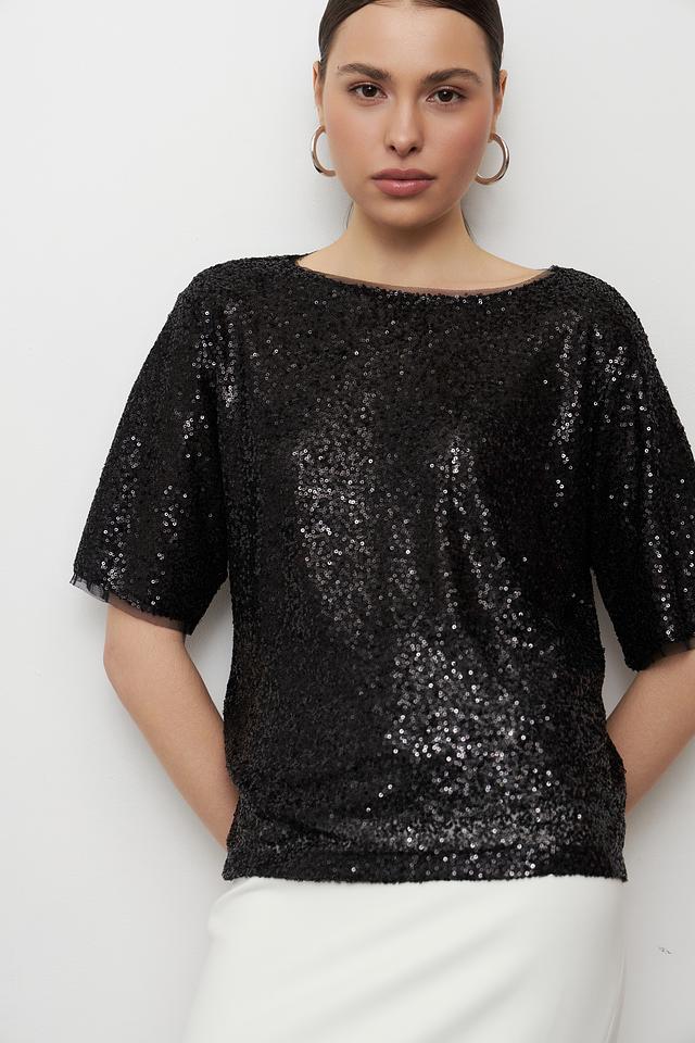 Блуза Monari чёрная с пайетками