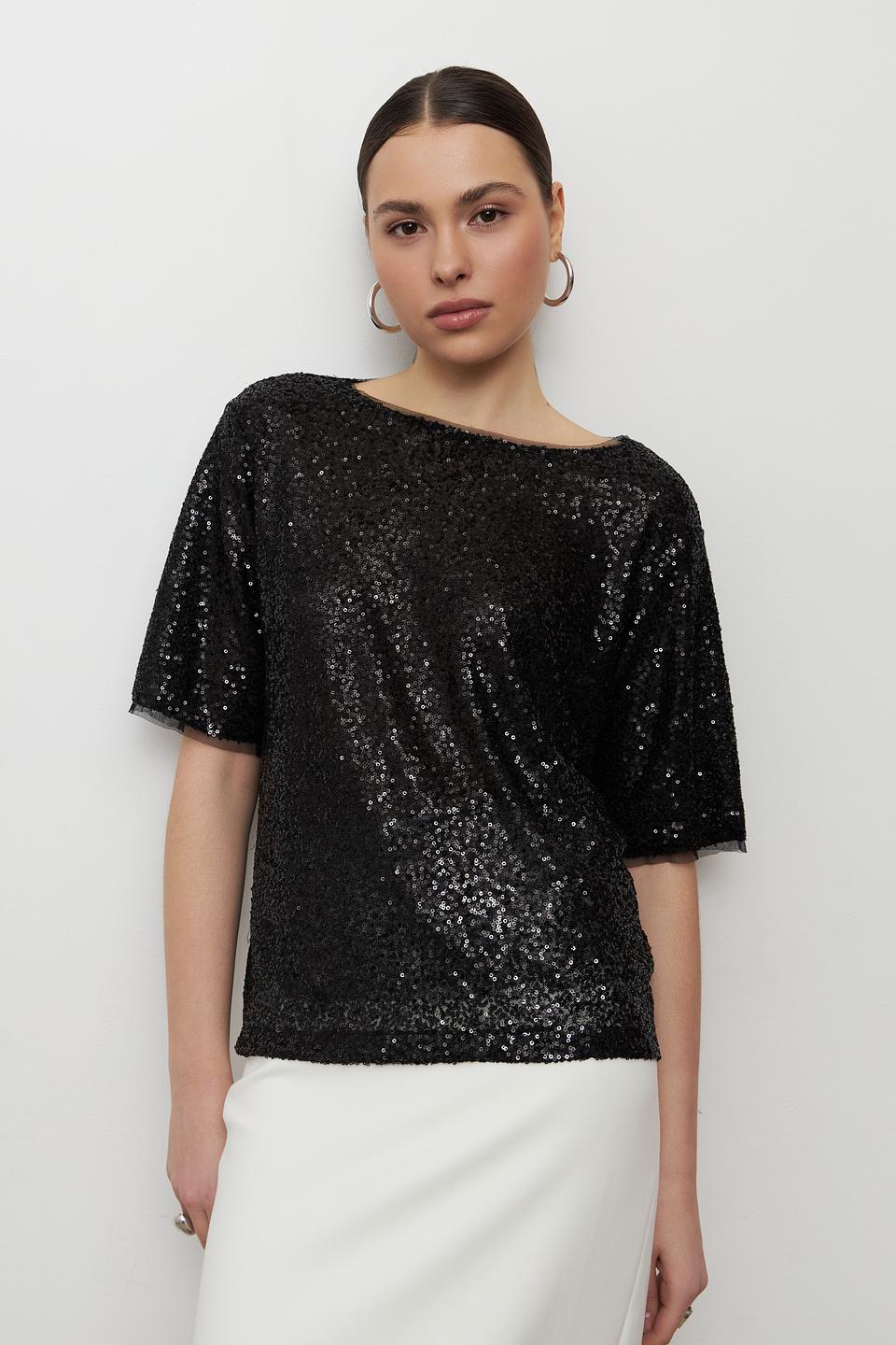 Блуза Monari чёрная с пайетками