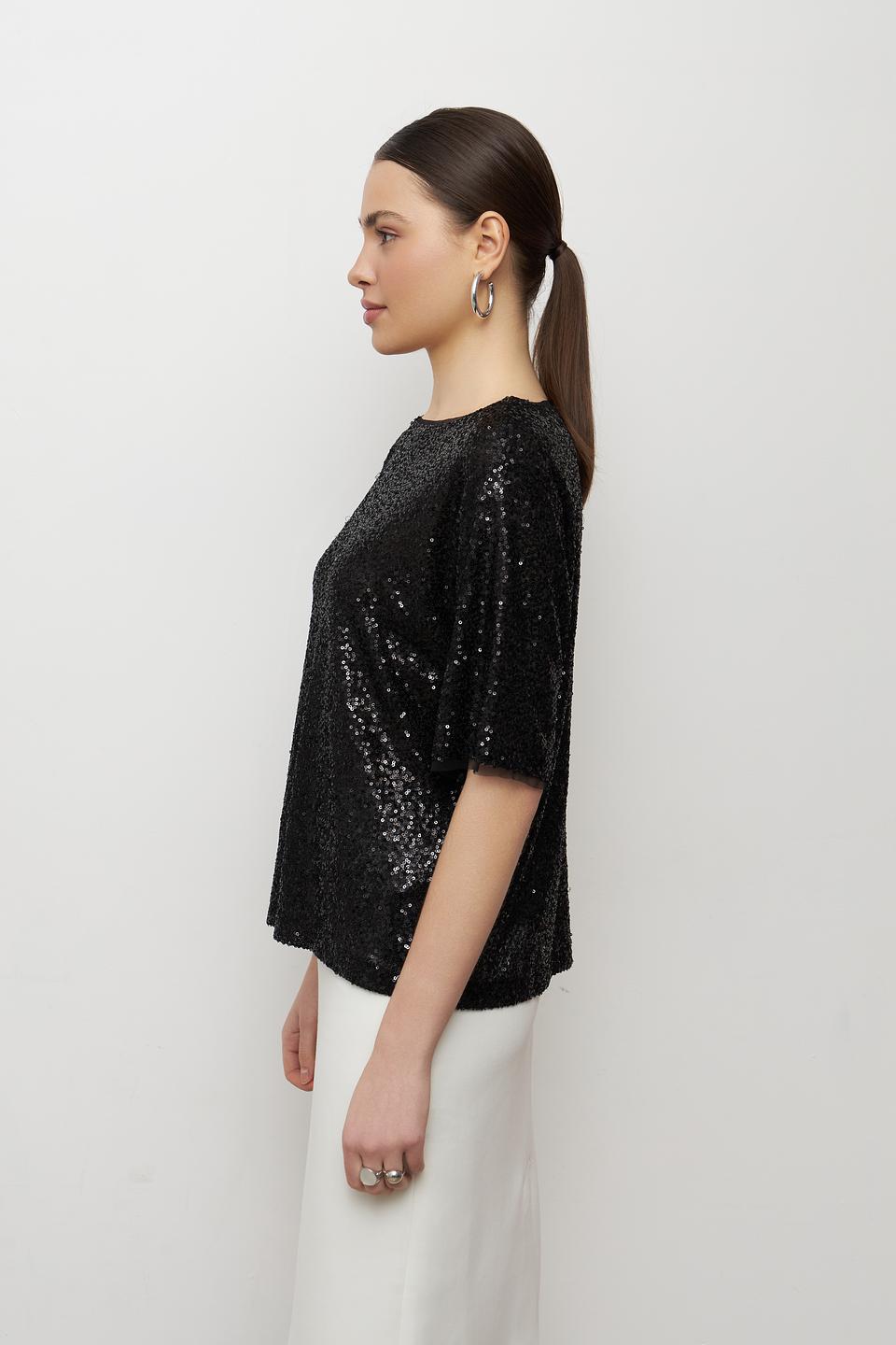 Блуза Monari чёрная с пайетками