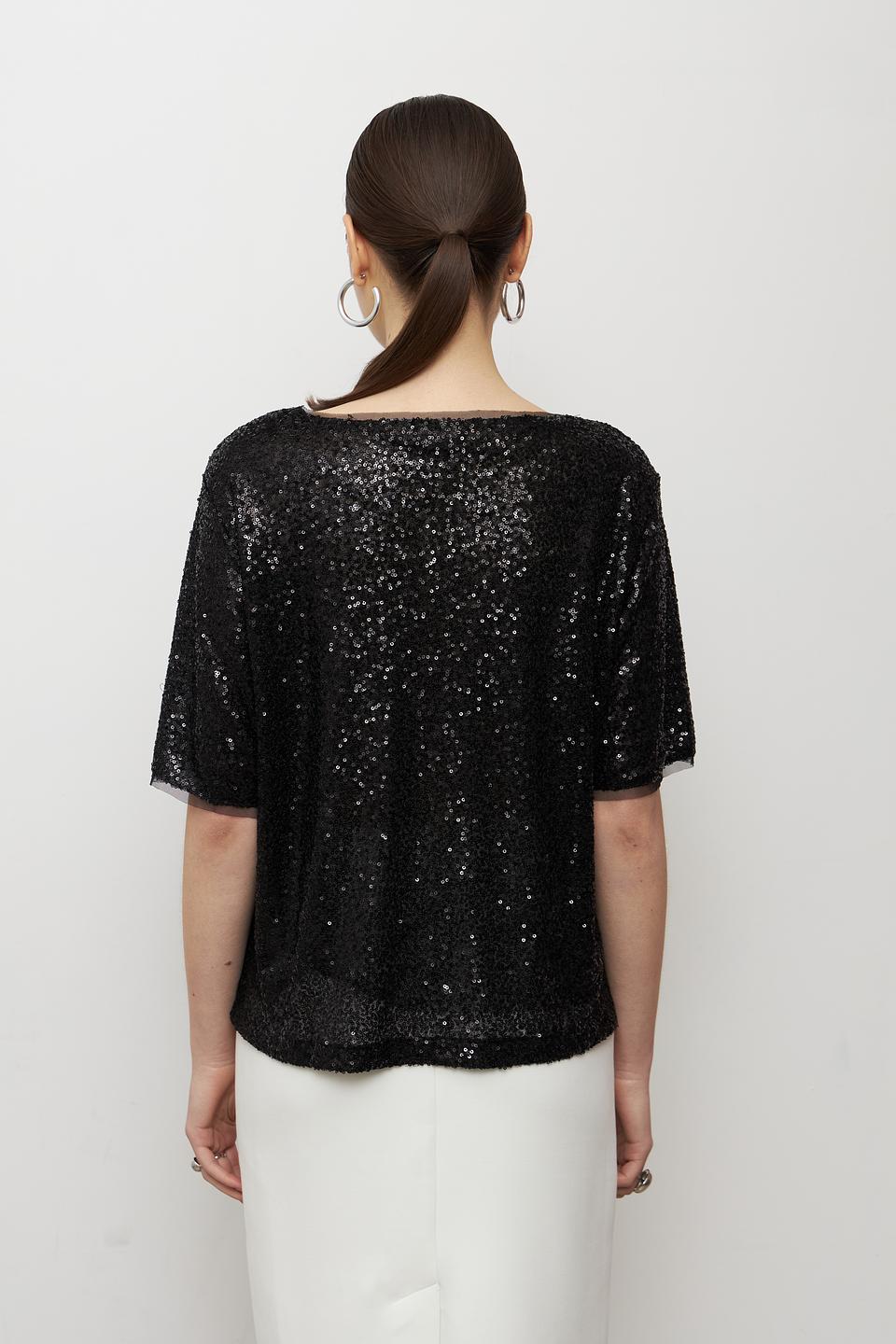 Блуза Monari чёрная с пайетками