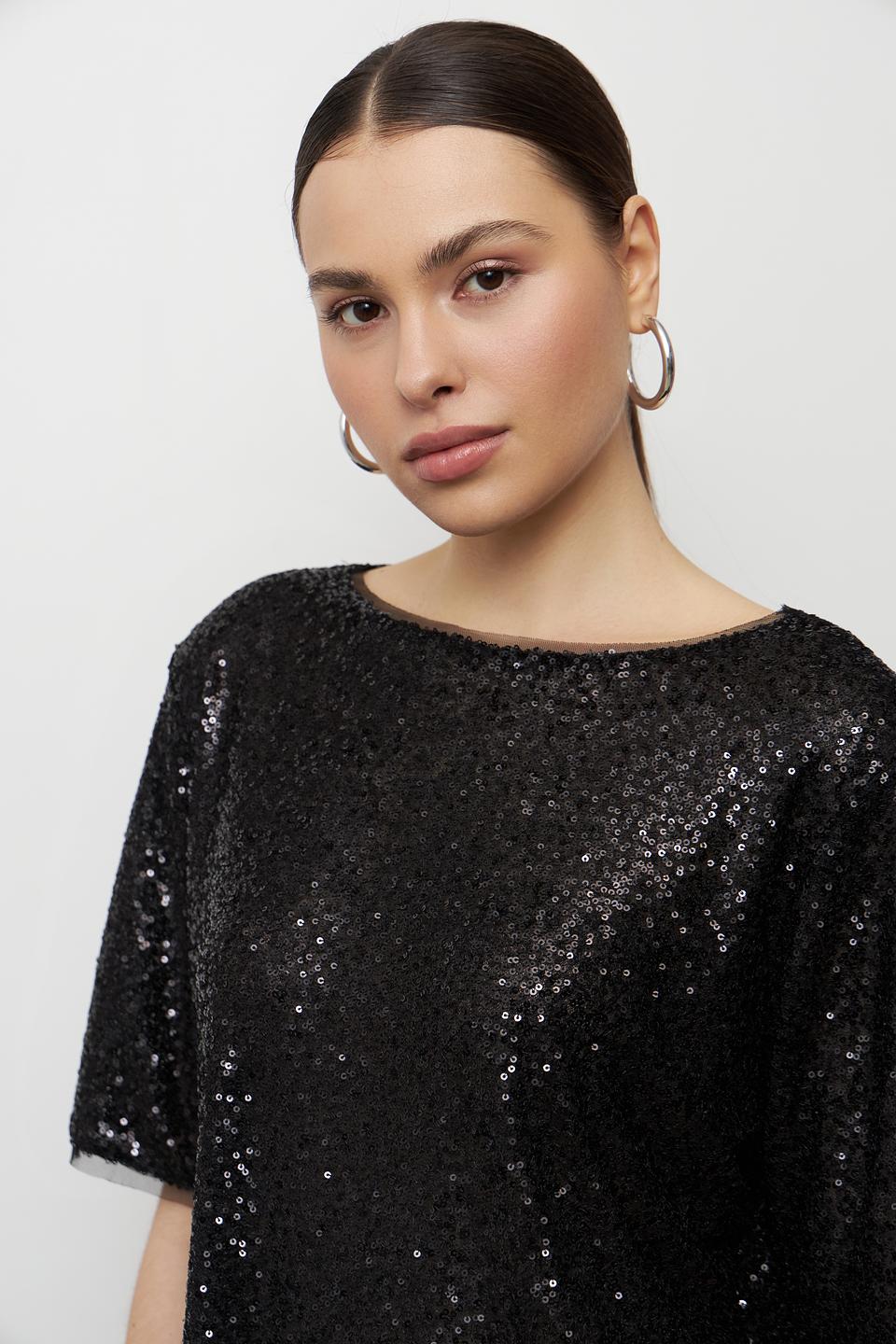 Блуза Monari чёрная с пайетками