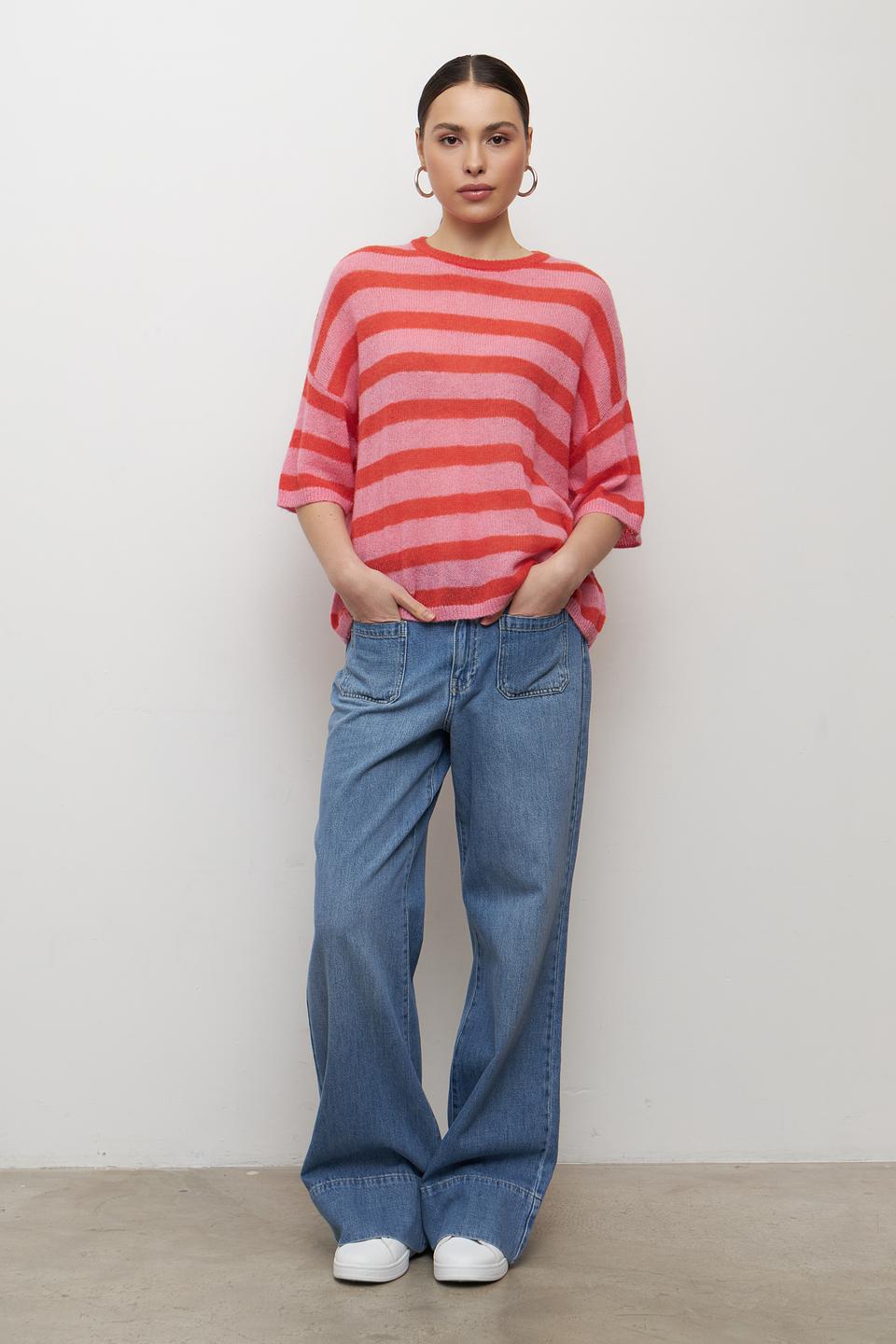 Пуловер Lecomte в полоску