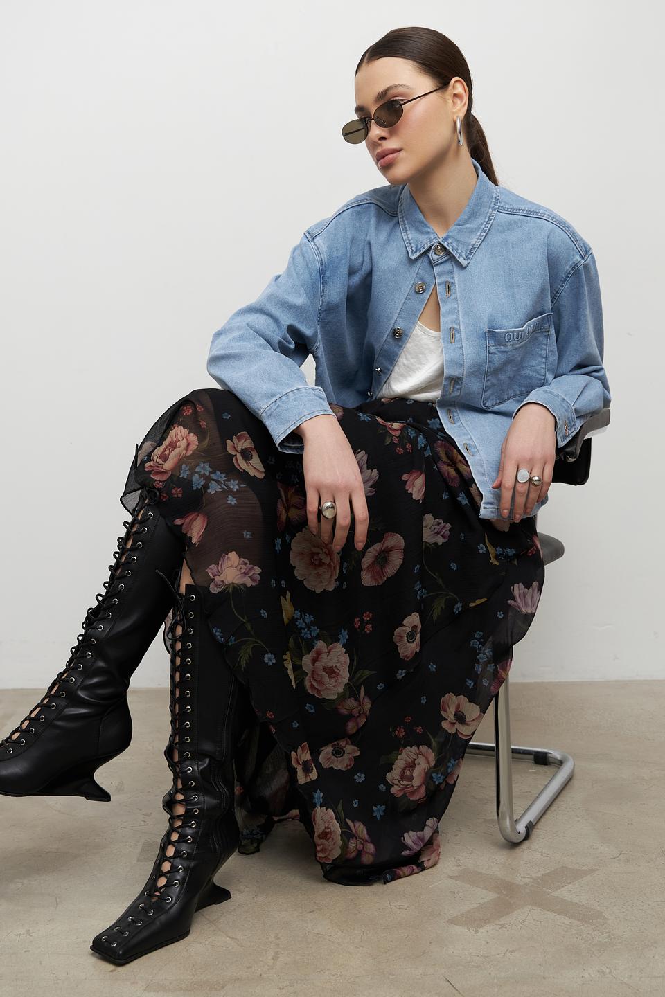 Юбка Oui с цветочным принтом