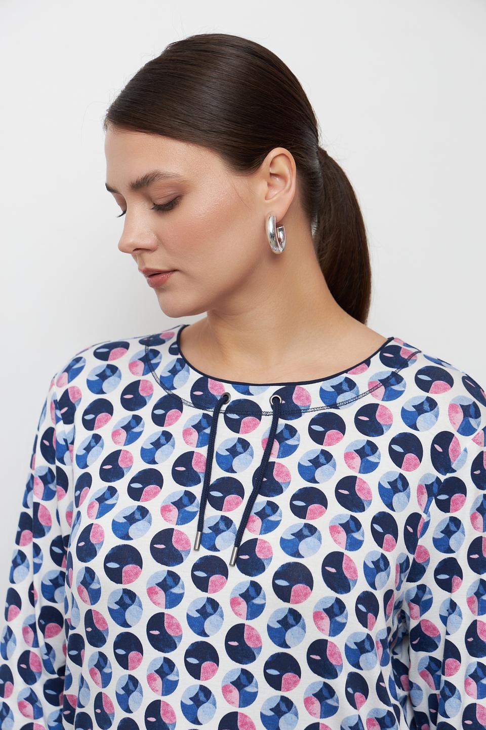 Блуза Olsen с принтом в горошек