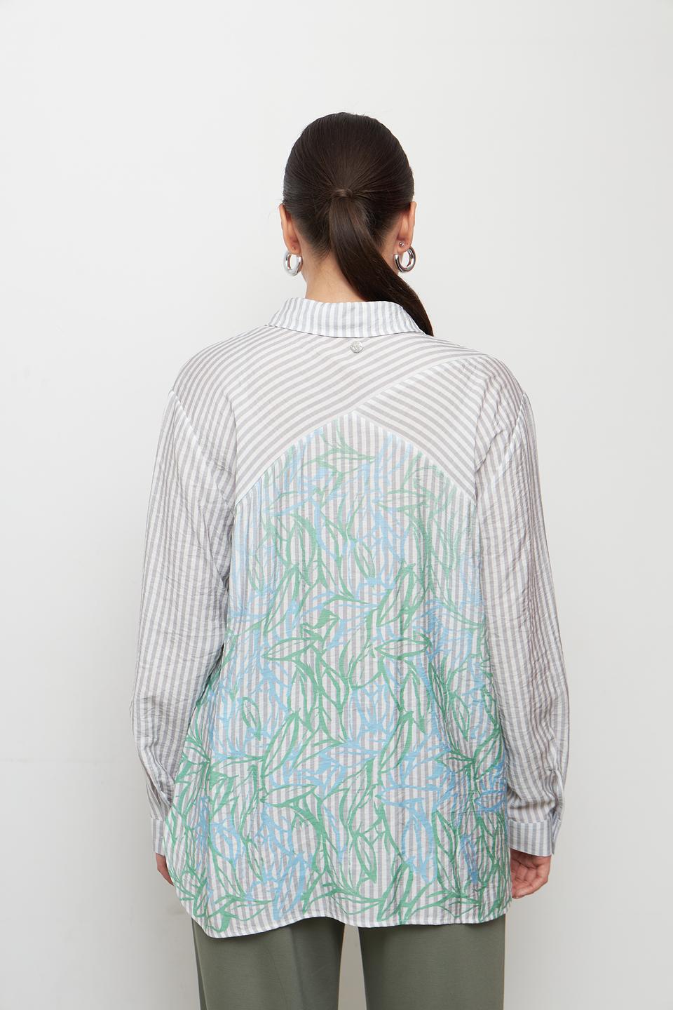 Блуза Lebek в полоску с вышивкой