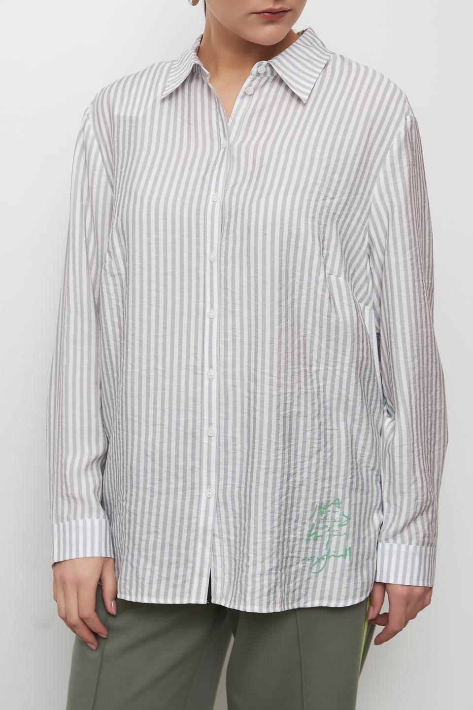 Блуза Lebek в полоску с вышивкой