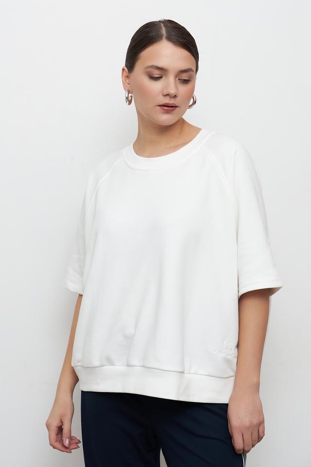 Пуловер Catnoir белый с коротким рукавом