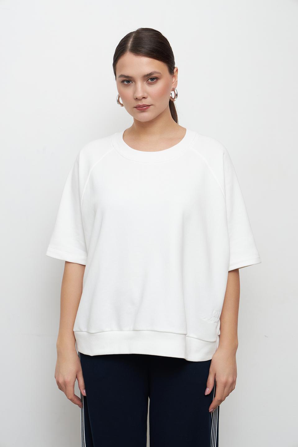 Пуловер Catnoir белый с коротким рукавом