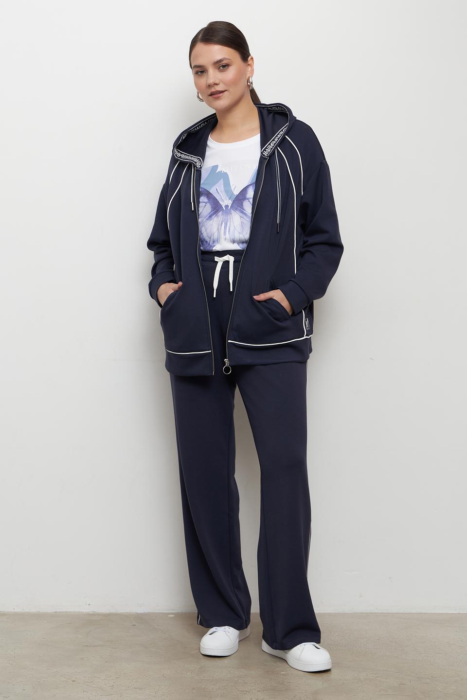 Жакет Lebek с молнией темно-синий