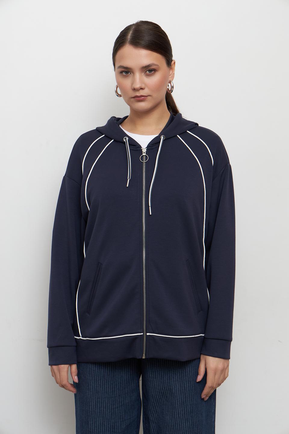 Жакет Lebek с молнией темно-синий