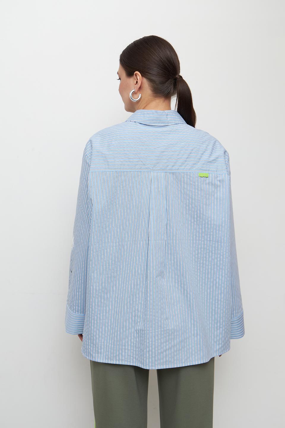 Блуза Lecomte в полоску с принтом