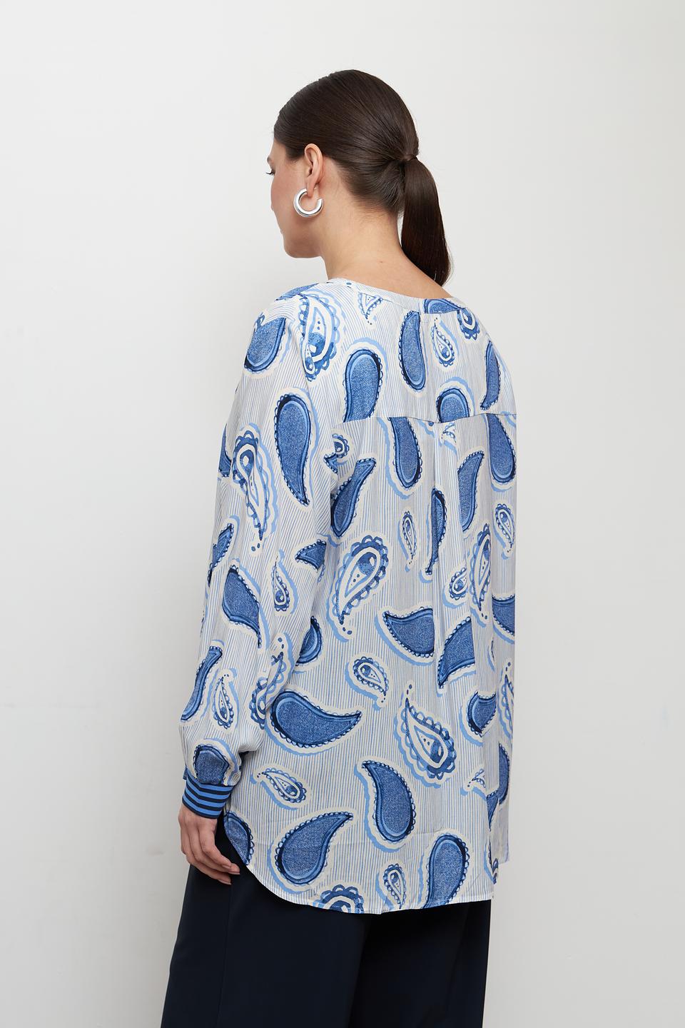 Блуза Frapp с пейсли голубой