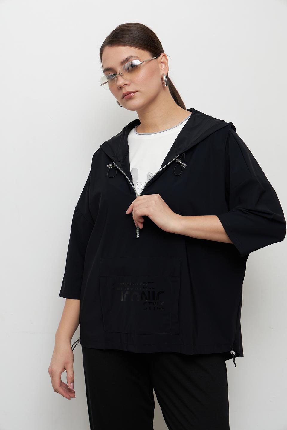 Блуза с капюшоном Doris Streich чёрная
