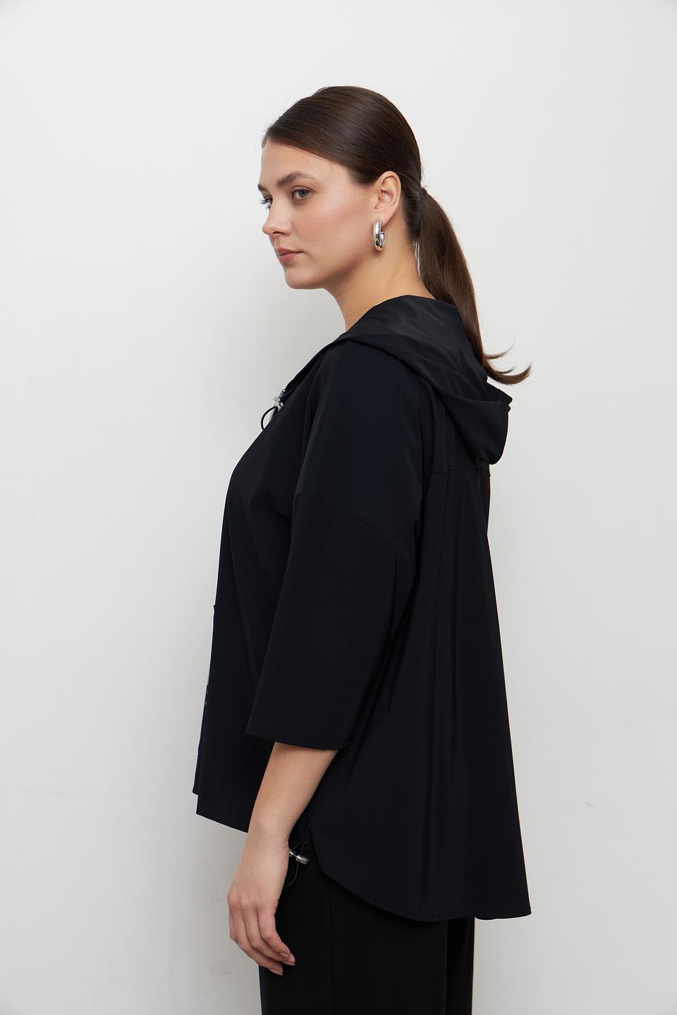 Блуза с капюшоном Doris Streich чёрная