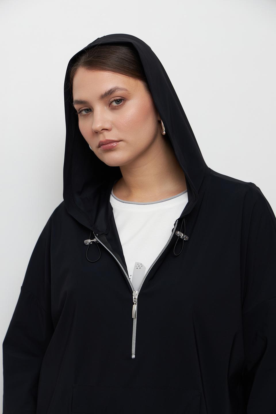 Блуза с капюшоном Doris Streich чёрная