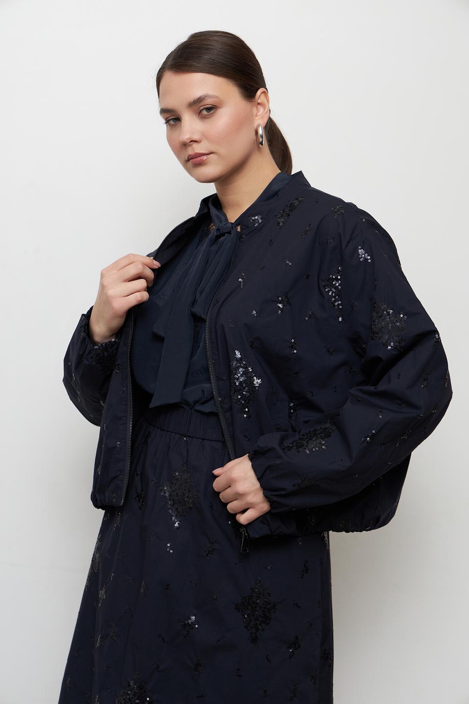 Жакет Lecomte с пайетками тёмно-синий