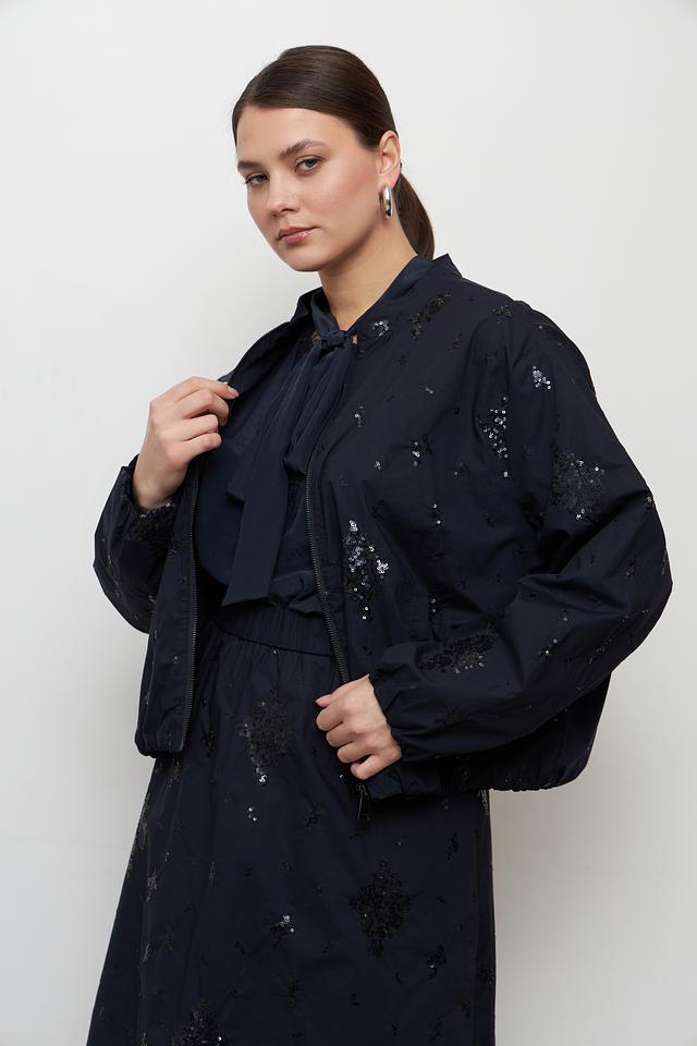 Жакет Lecomte с пайетками тёмно-синий