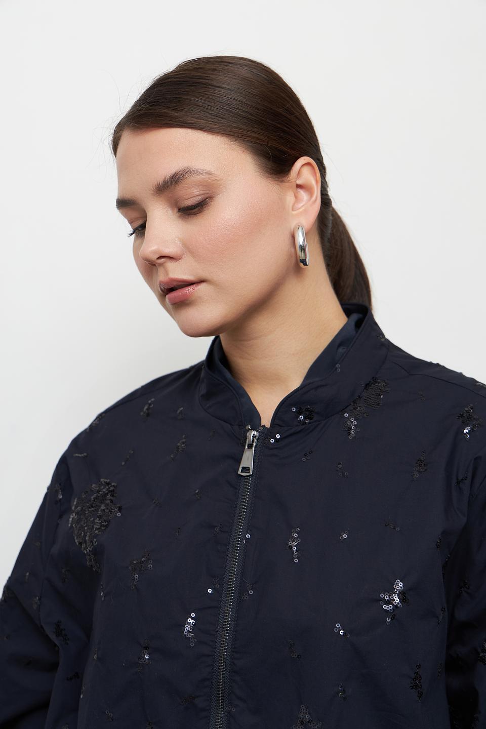 Жакет Lecomte с пайетками тёмно-синий