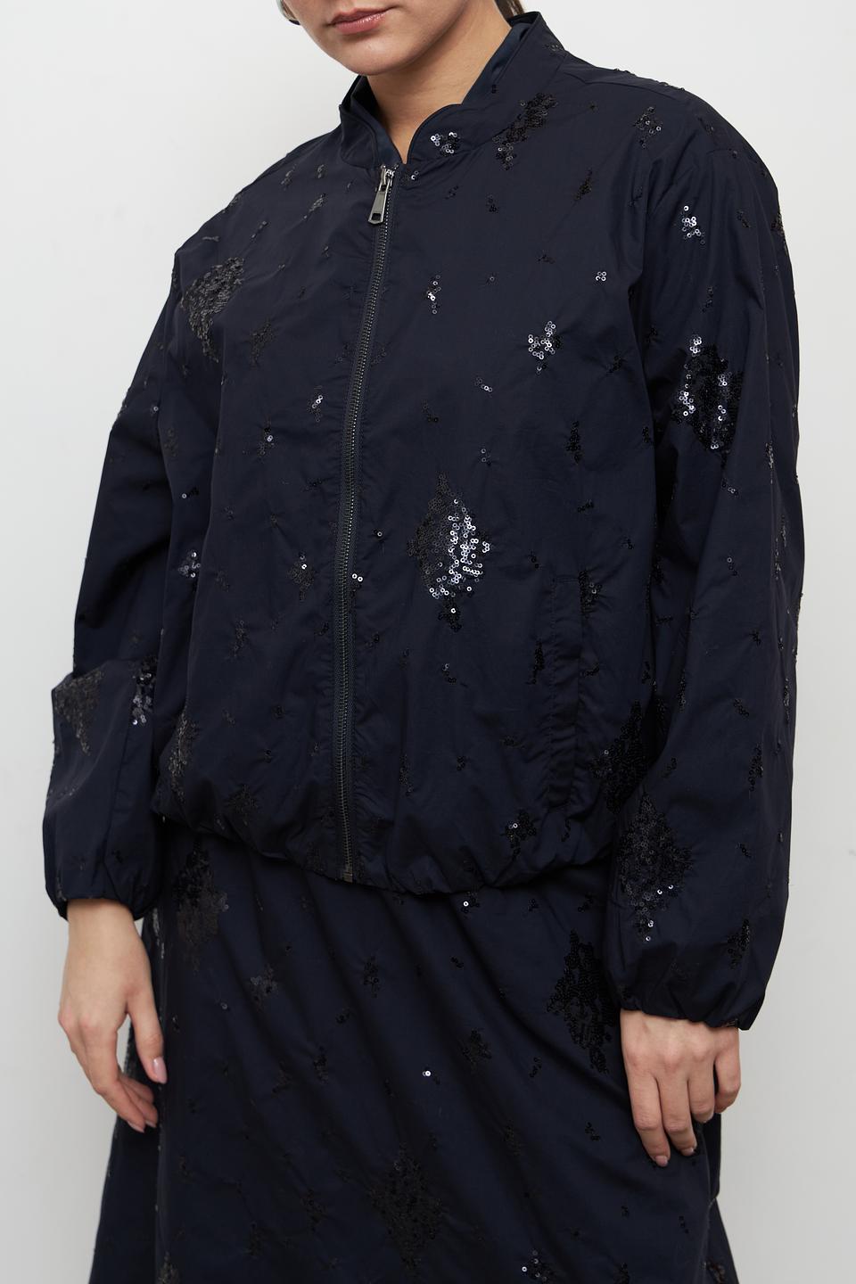 Жакет Lecomte с пайетками тёмно-синий