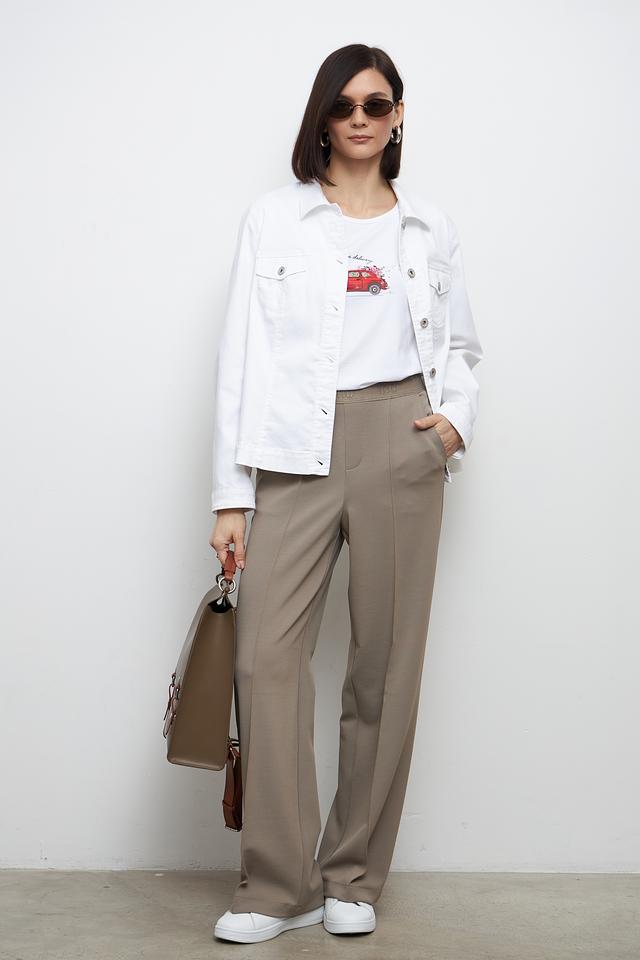 Брюки Oui палаццо бежевые