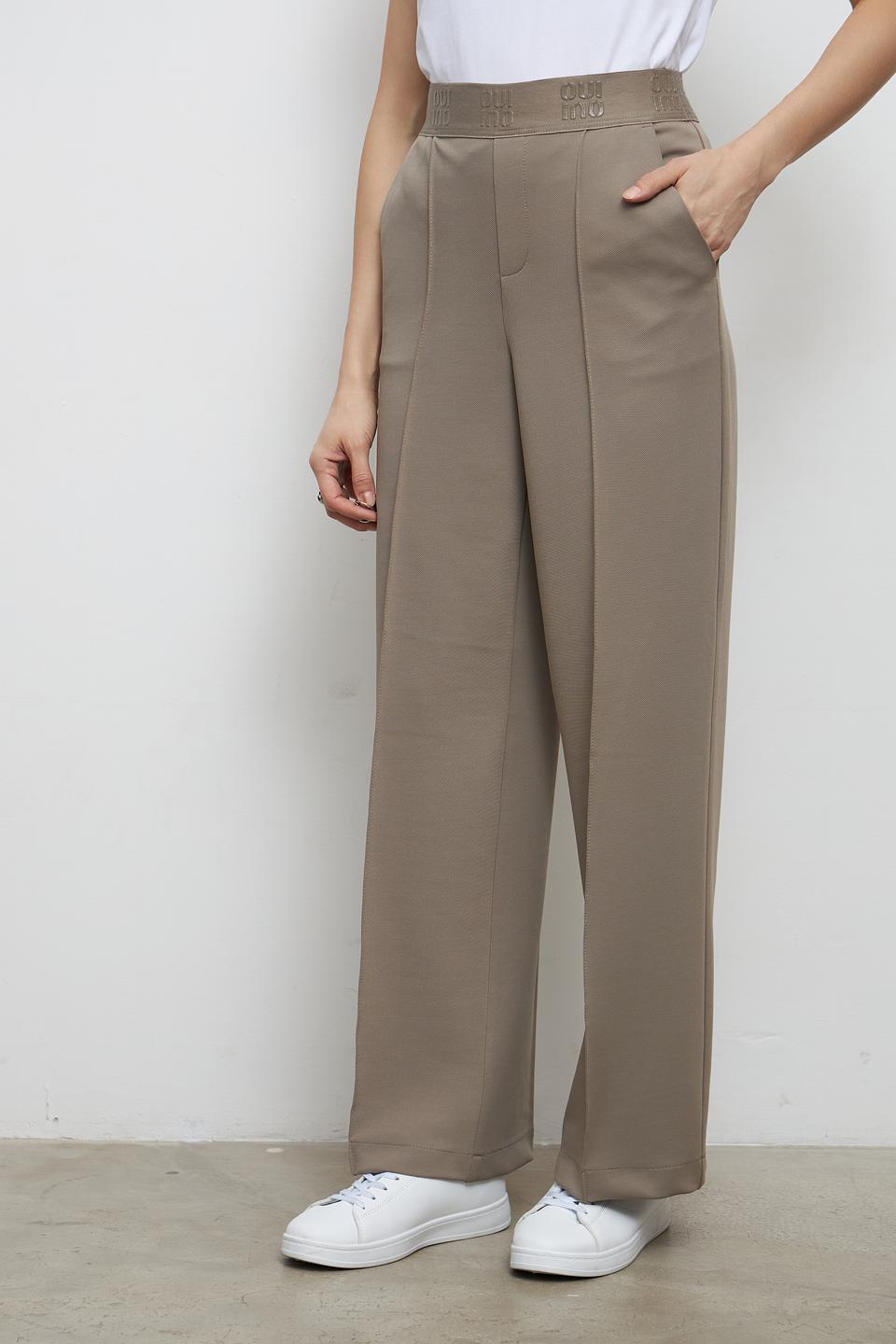 Брюки Oui палаццо бежевые