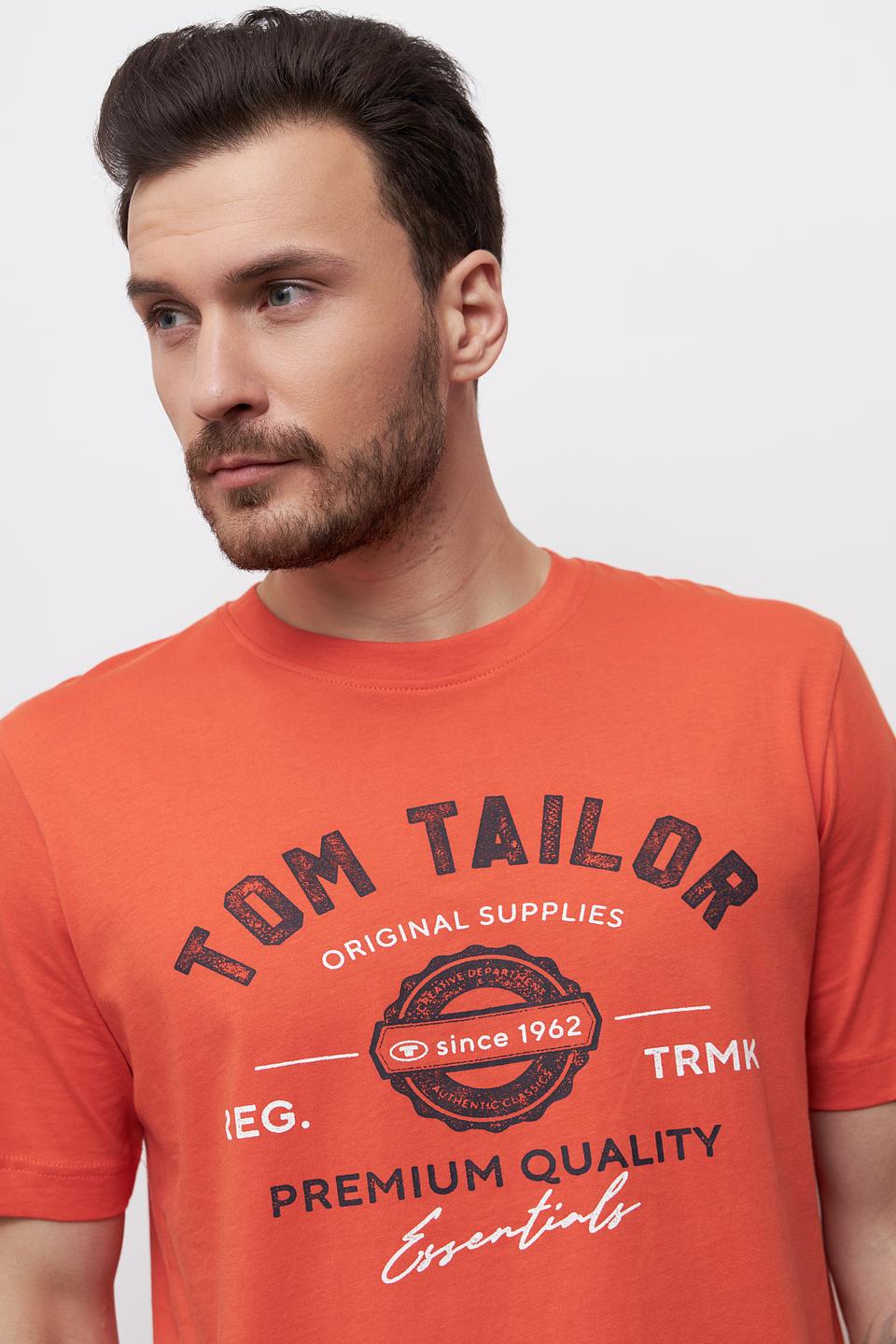 Футболка Tom Tailor оранжевая с логотипом