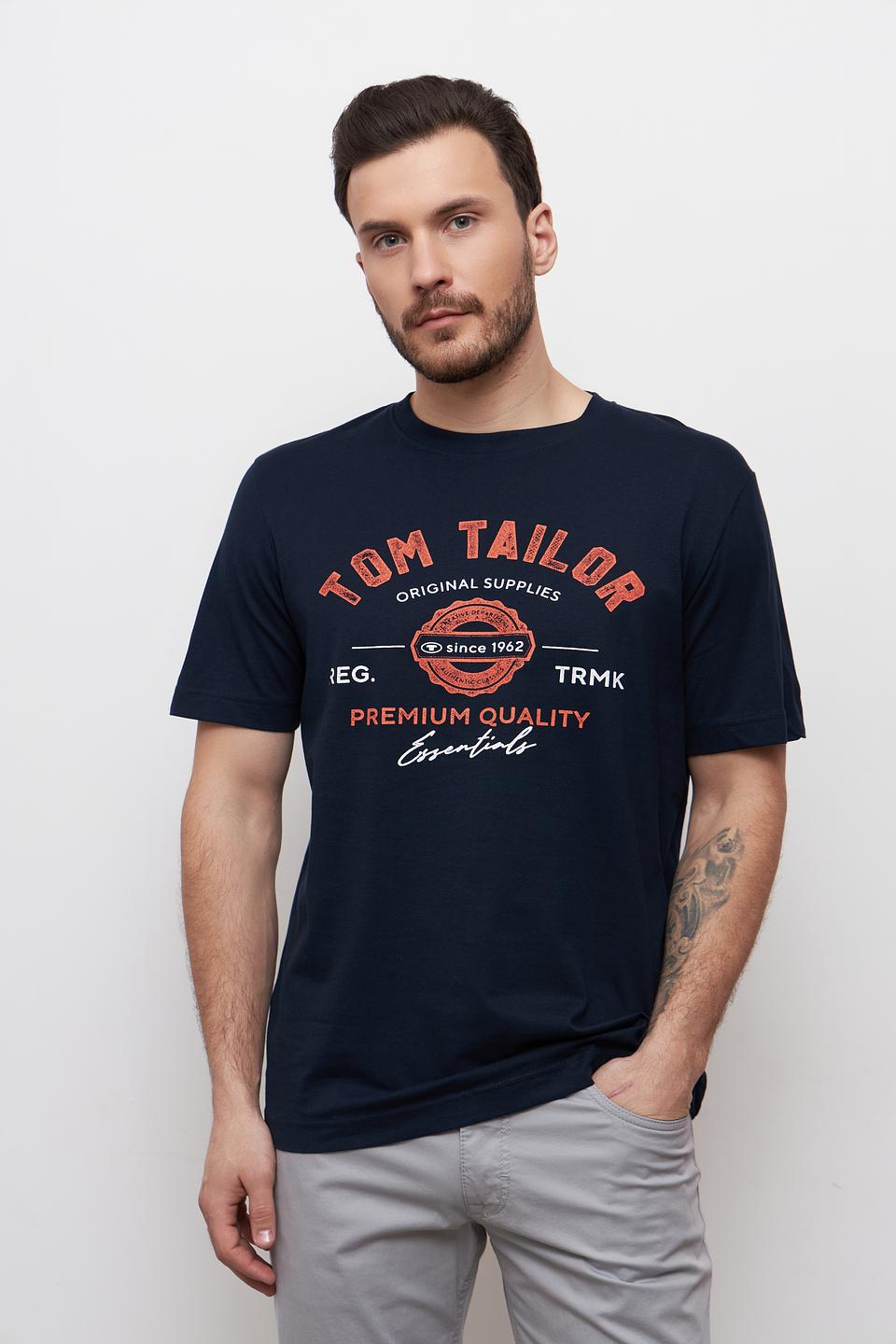 Футболка Tom Tailor с логотипом синяя