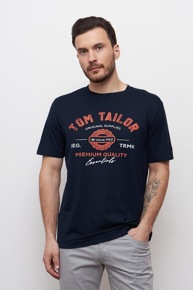 Футболка Tom Tailor с логотипом синяя