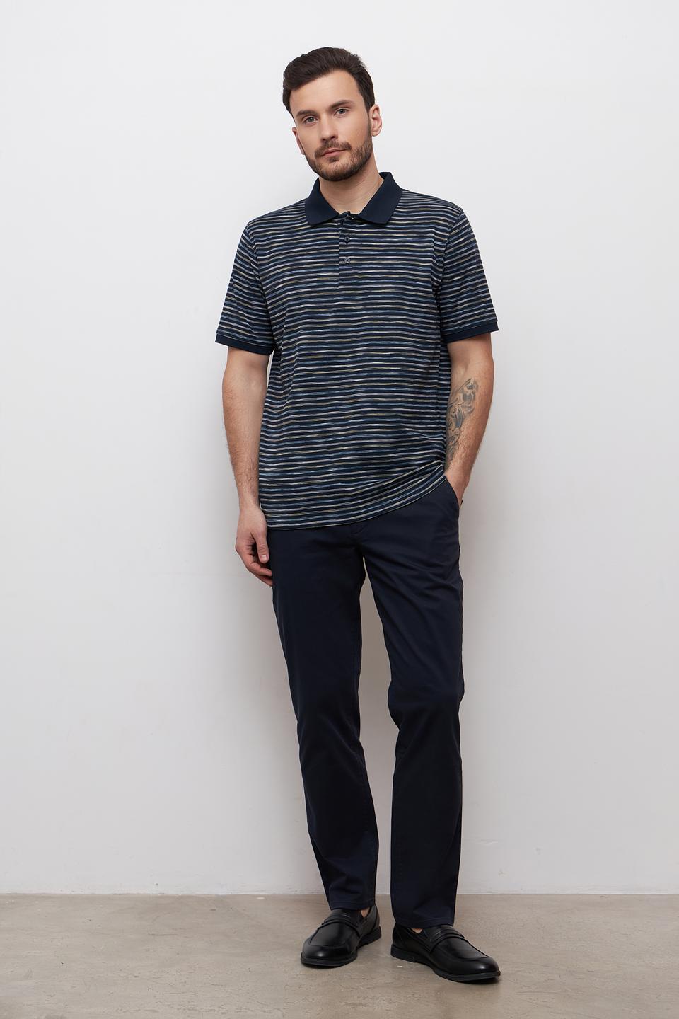 Поло Casa Moda в полоску синий