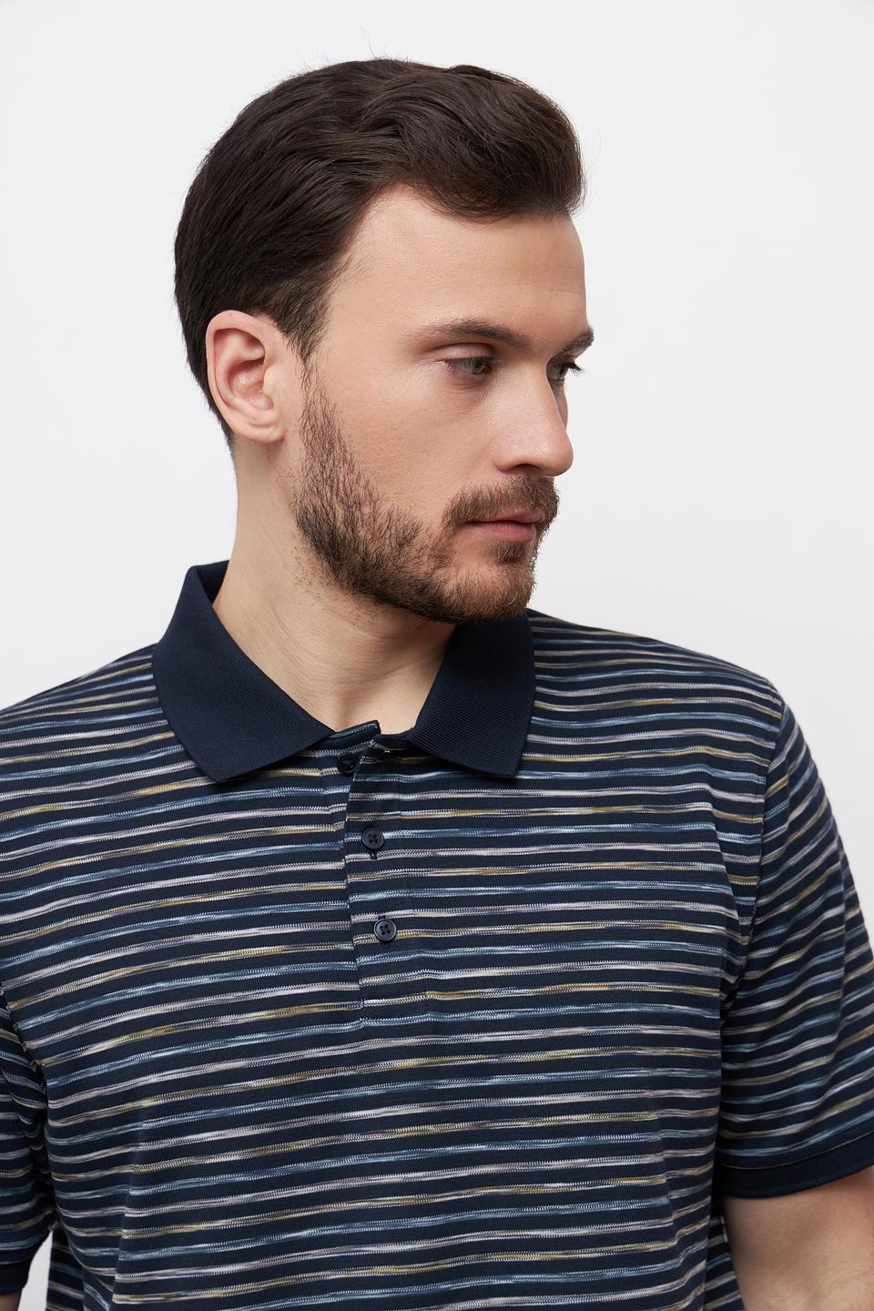 Поло Casa Moda в полоску синий