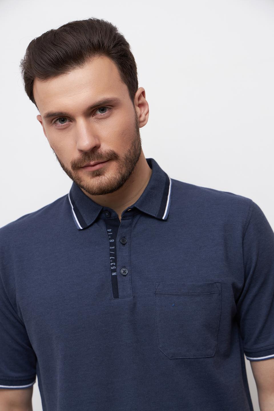 Поло Casa Moda тёмно-синее с полоской