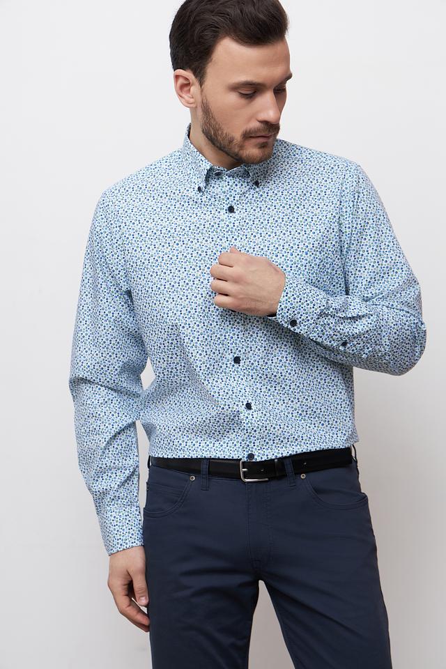 Рубашка Casa Moda с принтом голубой