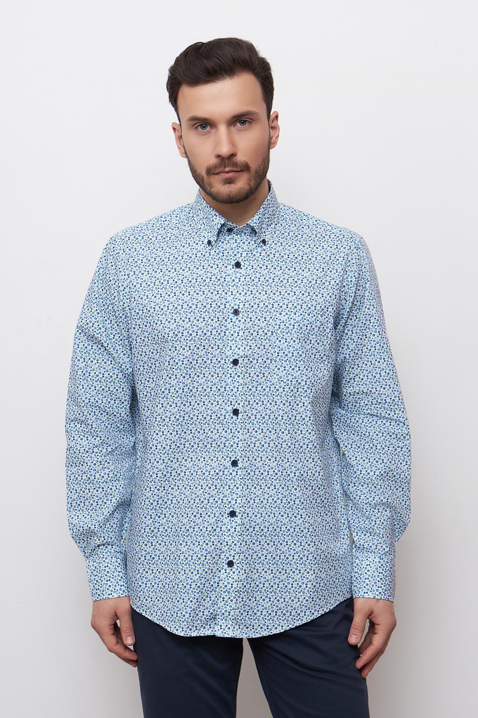 Рубашка Casa Moda с принтом голубой