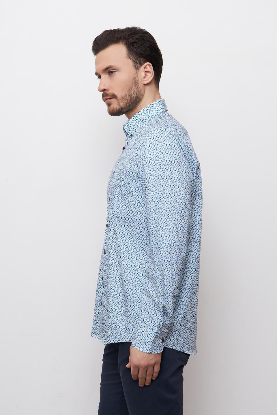 Рубашка Casa Moda с принтом голубой