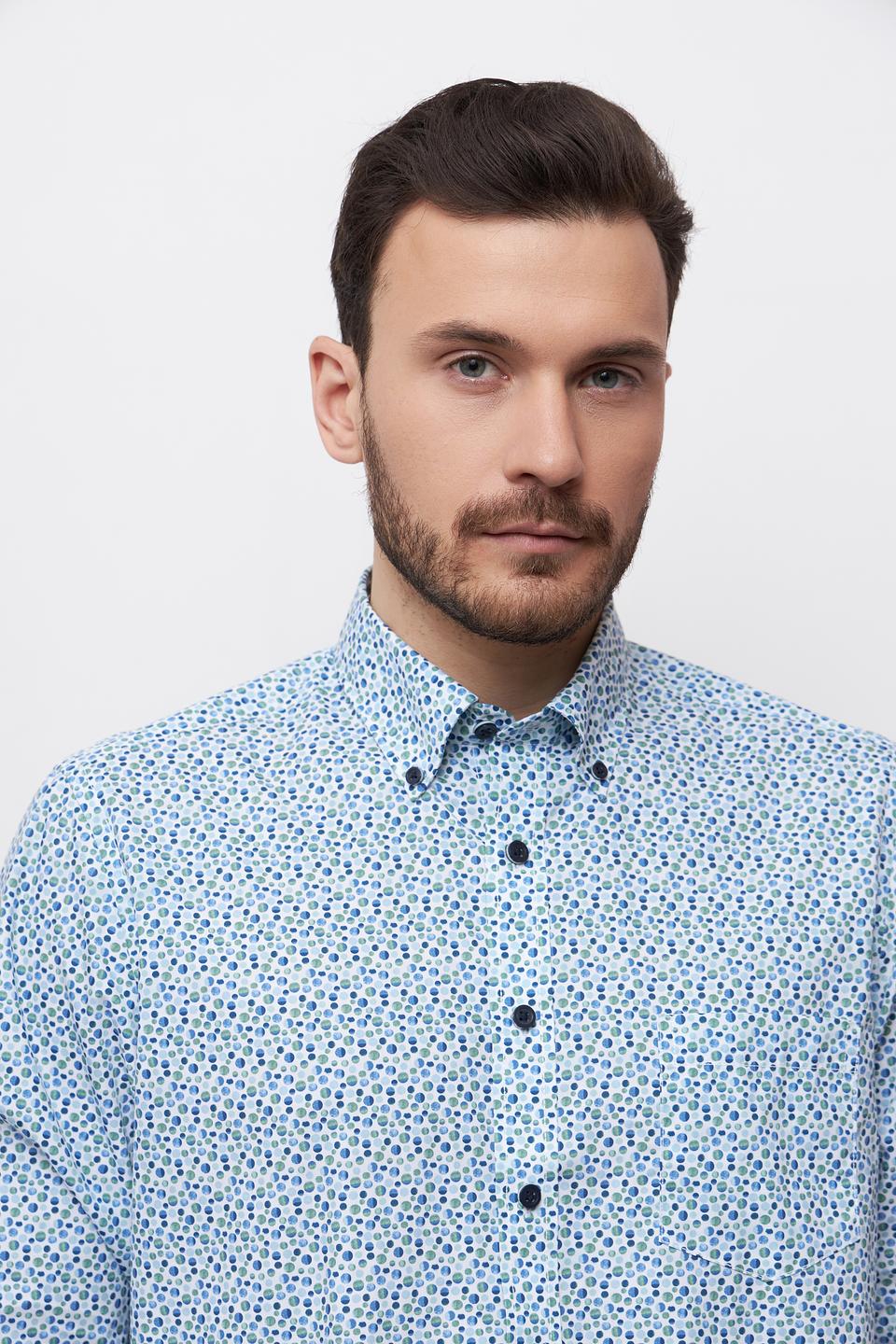 Рубашка Casa Moda с принтом голубой