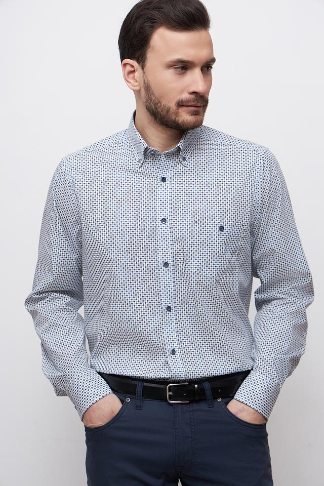 Рубашка Casa Moda в мелкий принт голубой