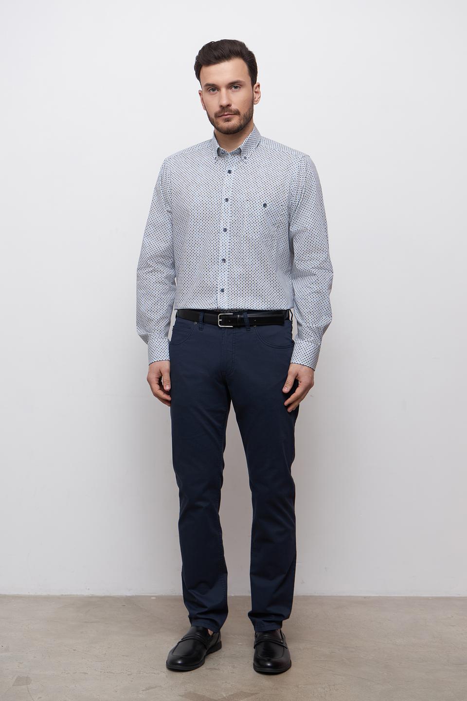 Рубашка Casa Moda в мелкий принт голубой