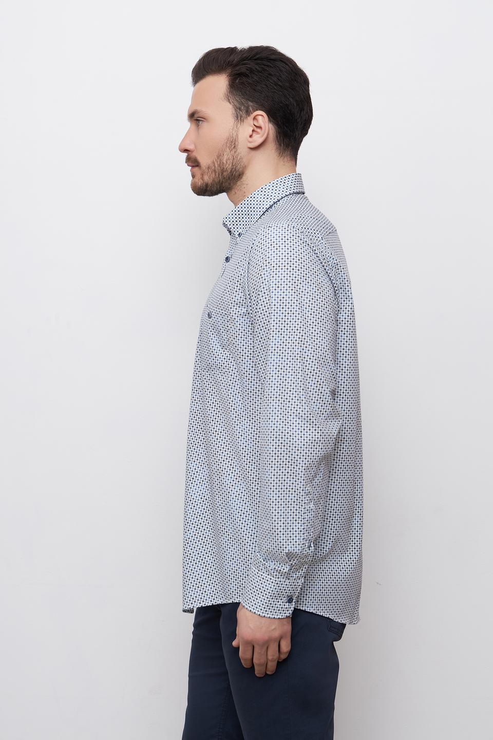 Рубашка Casa Moda в мелкий принт голубой