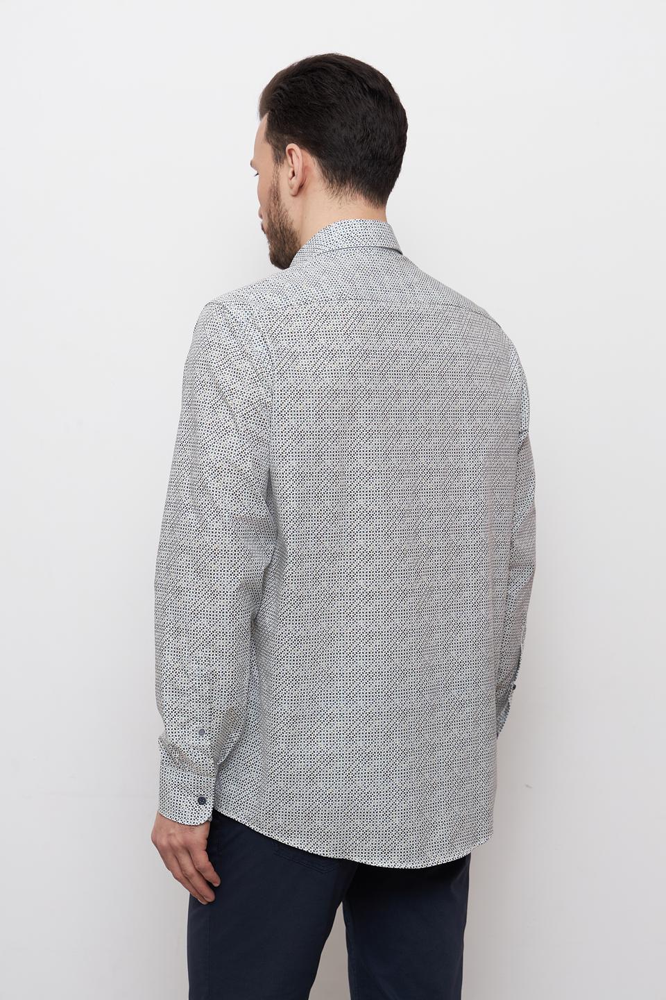 Рубашка Casa Moda с принтом серая
