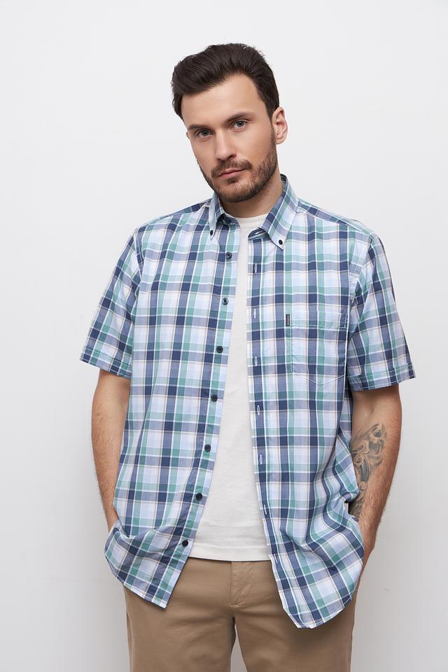 Рубашка Casa Moda в клетку голубая