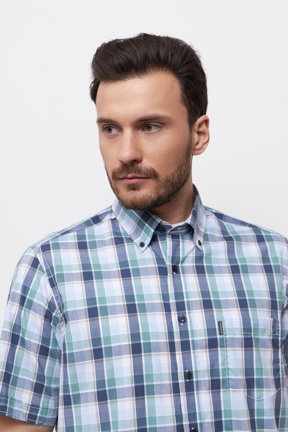 Рубашка Casa Moda в клетку голубая