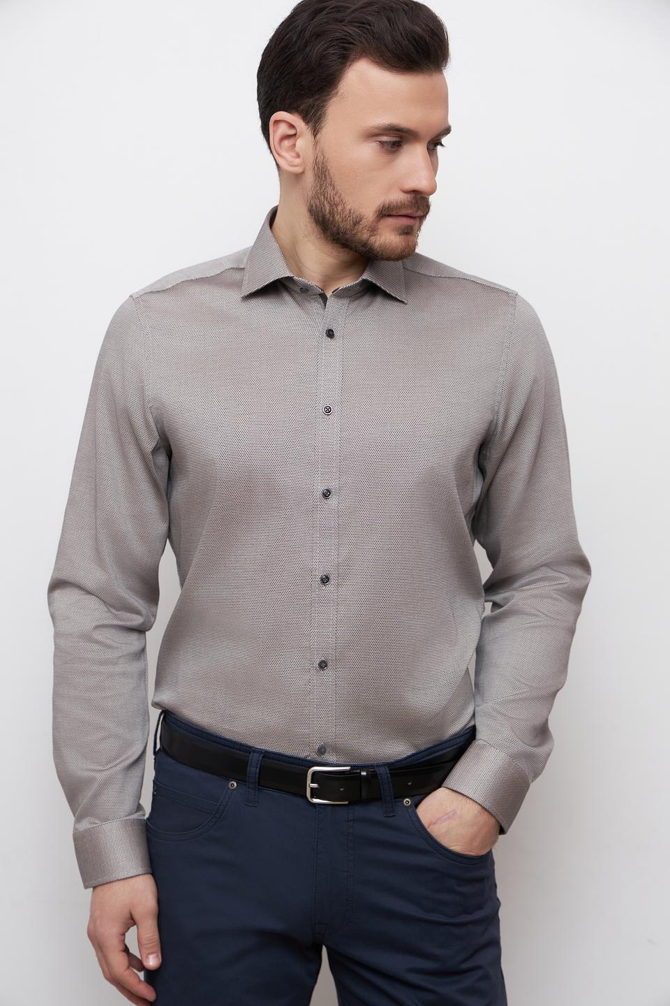 Рубашка Venti серая приталенная